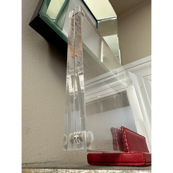 Coach red Leather Acrylic Photo Frame lucite 8x6” modern decor - Picture 13 of 16